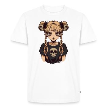 Anime Emo Girl Avec Des Tresses Et Des Crânes - T-shirt Premium bio Homme - blanc - Devant - Nico (187cm)