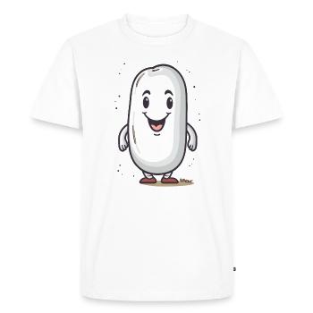 Funny Cartoon White Bean - Men's Premium Organic T-Shirt - white - Front - Nico (187cm)