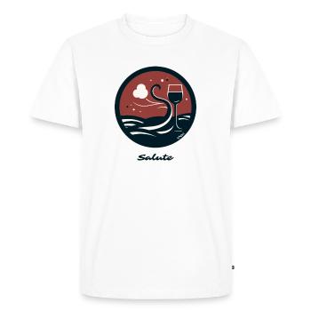 Vin-boisson : Salutations de la cave - T-shirt Premium bio Homme - blanc - Devant - Nico (187cm)