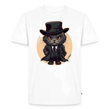 A cute little detective kitten - Men's Premium Organic T-Shirt - white - Front - Nico (187cm)