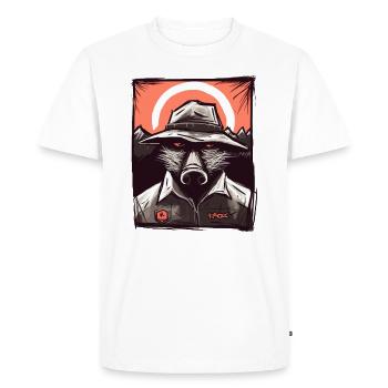 Funny Nature and Outdoor Ranger Pig - Men's Premium Organic T-Shirt - white - Front - Nico (187cm)