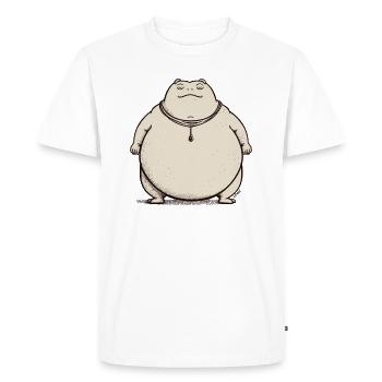 Big Thick Sumo Toad Frog, Sumo Wrestler - Men's Premium Organic T-Shirt - white - Front - Nico (187cm)