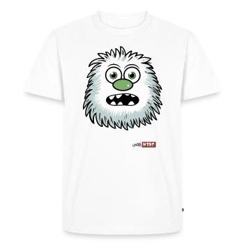 Cartoon Snow Yeti Creature for Kids - Men's Premium Organic T-Shirt - white - Front - Nico (187cm)