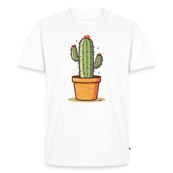 un cactus en fleurs - T-shirt Premium bio Homme - blanc - Devant - Nico (187cm)