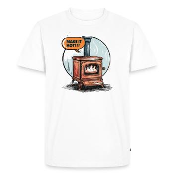 Oven Stove Wood-Burning Stove: Make It Hot - Men's Premium Organic T-Shirt - white - Front - Nico (187cm)