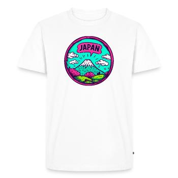 Dessin animé mignon du mont Fuji, Japon - T-shirt Premium bio Homme - blanc - Devant - Nico (187cm)