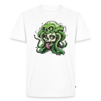 funny cool tentacle octopus skull lady - Men's Premium Organic T-Shirt - white - Front - Nico (187cm)