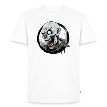 Dégoulinant de zombie Nosferatu vampire - T-shirt Premium bio Homme - blanc - Devant - Nico (187cm)