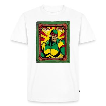 The Green and Yellow Anti-Hero: Politics Is Crap - Men's Premium Organic T-Shirt - white - Front - Nico (187cm)