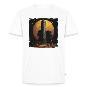 Monkeys and Monolith: Science Fiction - Men's Premium Organic T-Shirt - white - Front - Nico (187cm)