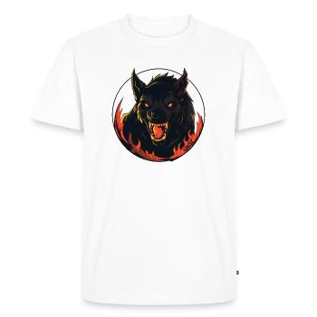 Terrifiant loup-garou maléfique de l’enfer - T-shirt Premium bio Homme - blanc - Devant - Nico (187cm)