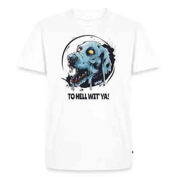 Zombie Hell Dog To hell with you - Men's Premium Organic T-Shirt - white - Front - Nico (187cm)
