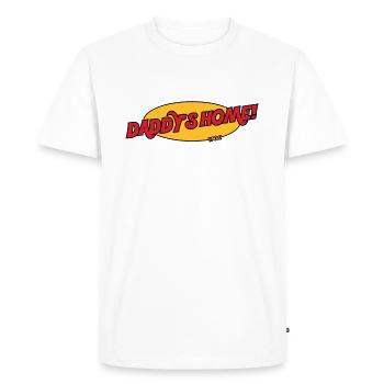 Papa est à la maison - T-shirt Premium bio Homme - blanc - Devant - Nico (187cm)