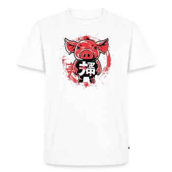 Naughty Pig Boy, The Little Pig - Men's Premium Organic T-Shirt - white - Front - Nico (187cm)