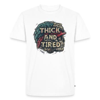 Crâne cérébral lourd, gros et fatigué - T-shirt Premium bio Homme - blanc - Devant - Nico (187cm)