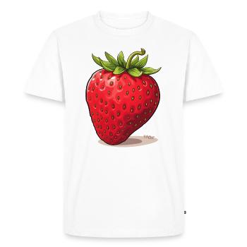 A strawberry - Men's Premium Organic T-Shirt - white - Front - Nico (187cm)