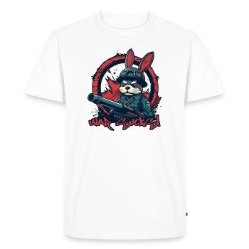 Soldier Bunny: War is crap - Men's Premium Organic T-Shirt - white - Front - Nico (187cm)