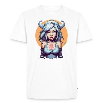 L’ancienne déesse de l’espièglerie et des farces - T-shirt Premium bio Homme - blanc - Devant - Nico (187cm)
