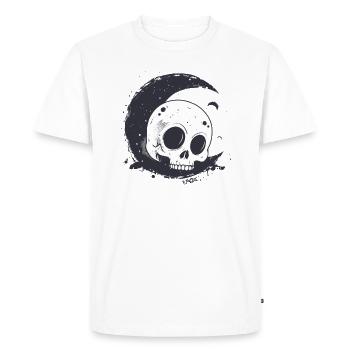 Sleeping skull skull on the moon - Men's Premium Organic T-Shirt - white - Front - Nico (187cm)