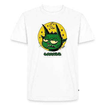 A Green Sleeping Leprechaun with Moon and Stars - Men's Premium Organic T-Shirt - white - Front - Nico (187cm)