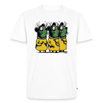 Trois rats de dessins animés choqués et confus - T-shirt Premium bio Homme - blanc - Devant - Nico (187cm)