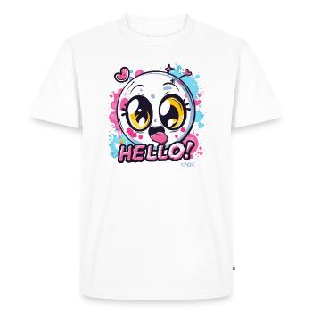 Kawaii mignon avec amour et cœurs, bonjour - T-shirt Premium bio Homme - blanc - Devant - Nico (187cm)