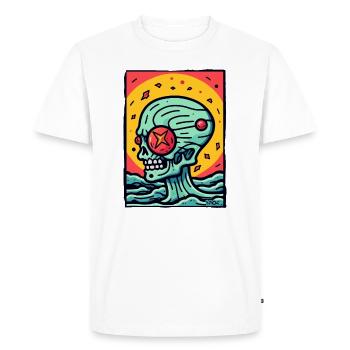 Crâne coloré abstrait super cool - T-shirt Premium bio Homme - blanc - Devant - Nico (187cm)