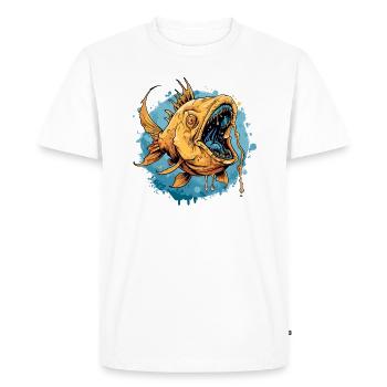 A terrible deep sea fish from the horror sea - Men's Premium Organic T-Shirt - white - Front - Nico (187cm)