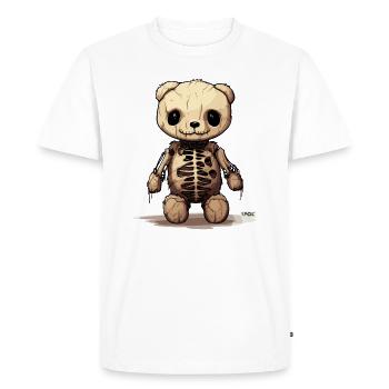 Cute and Funny, Skeleton Toy Bear - Men's Premium Organic T-Shirt - white - Front - Nico (187cm)