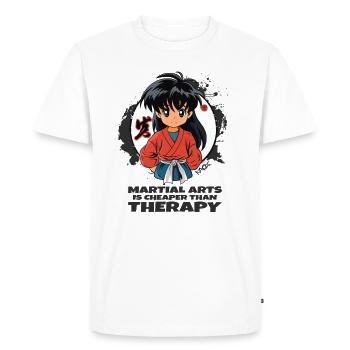 Martial arts are cheaper than therapy - Men's Premium Organic T-Shirt - white - Front - Nico (187cm)