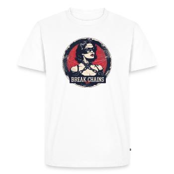 Checker: Break the chains - Men's Premium Organic T-Shirt - white - Front - Nico (187cm)