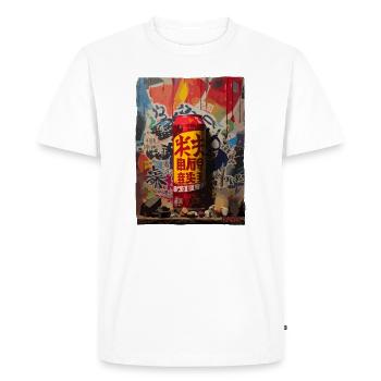 Street Art japonais : canette de soda - T-shirt Premium bio Homme - blanc - Devant - Nico (187cm)