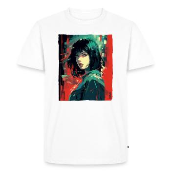 Fille japonaise : Street Art Anime - T-shirt Premium bio Homme - blanc - Devant - Nico (187cm)