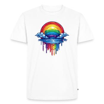 Cloud & Rainbow Portal - Men's Premium Organic T-Shirt - white - Front - Nico (187cm)