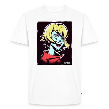 Fille d’anime cool et heureuse - T-shirt Premium bio Homme - blanc - Devant - Nico (187cm)