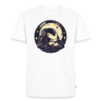 Tired cute alien hunter moon and stars - Men's Premium Organic T-Shirt - white - Front - Nico (187cm)