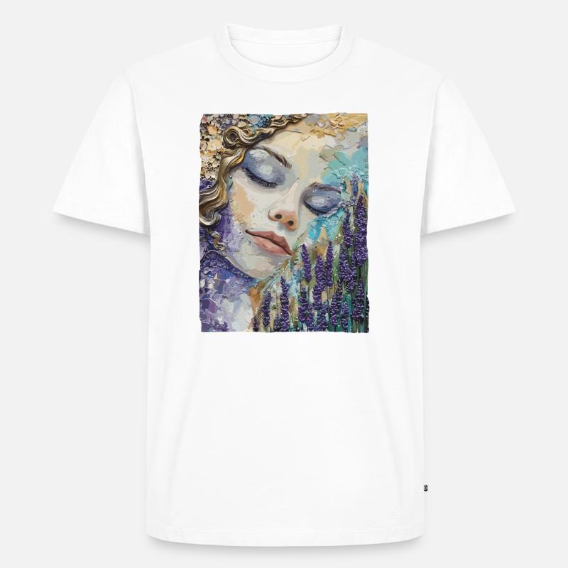 Mädchen schläft im Lavendel - Männer Premium Bio T-Shirt - Weiß