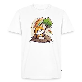 Chaton arc-en-ciel mignon - T-shirt Premium bio Homme - blanc - Devant - Nico (187cm)