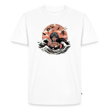 Fille dans les vagues - T-shirt Premium bio Homme - blanc - Devant - Nico (187cm)