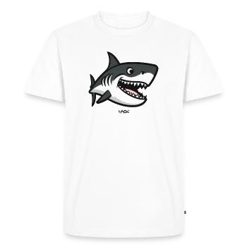 Funny, silly shark - Men's Premium Organic T-Shirt - white - Front - Nico (187cm)
