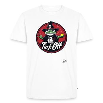 Frog Magician and a Magic One: Piss Off - Men's Premium Organic T-Shirt - white - Front - Nico (187cm)