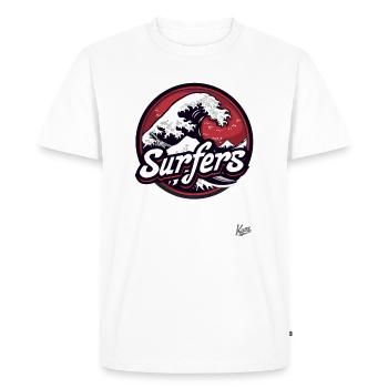 Surfeurs de vagues : attrapez la vague et surfez-la - T-shirt Premium bio Homme - blanc - Devant - Nico (187cm)
