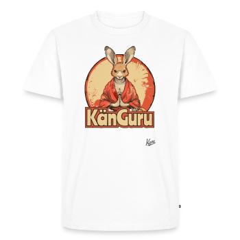 Kän Guru : Le gourou kangourou, méditation et yoga - T-shirt Premium bio Homme - blanc - Devant - Nico (187cm)