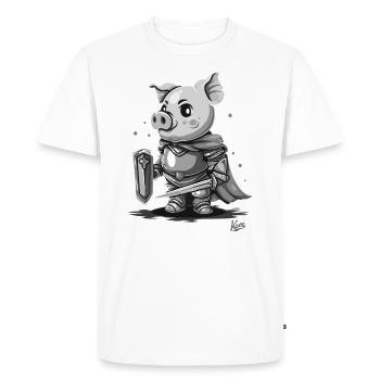 Gloire d’un chevalier cochon - T-shirt Premium bio Homme - blanc - Devant - Nico (187cm)