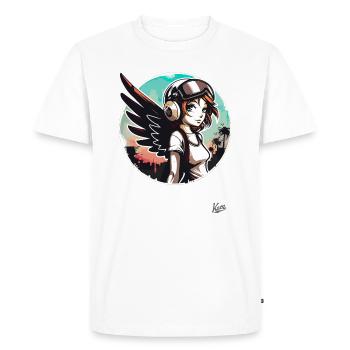 Fille alternative cool avec des ailes d’ange - T-shirt Premium bio Homme - blanc - Devant - Nico (187cm)