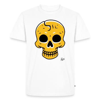 cool yellow skull - Men's Premium Organic T-Shirt - white - Front - Nico (187cm)