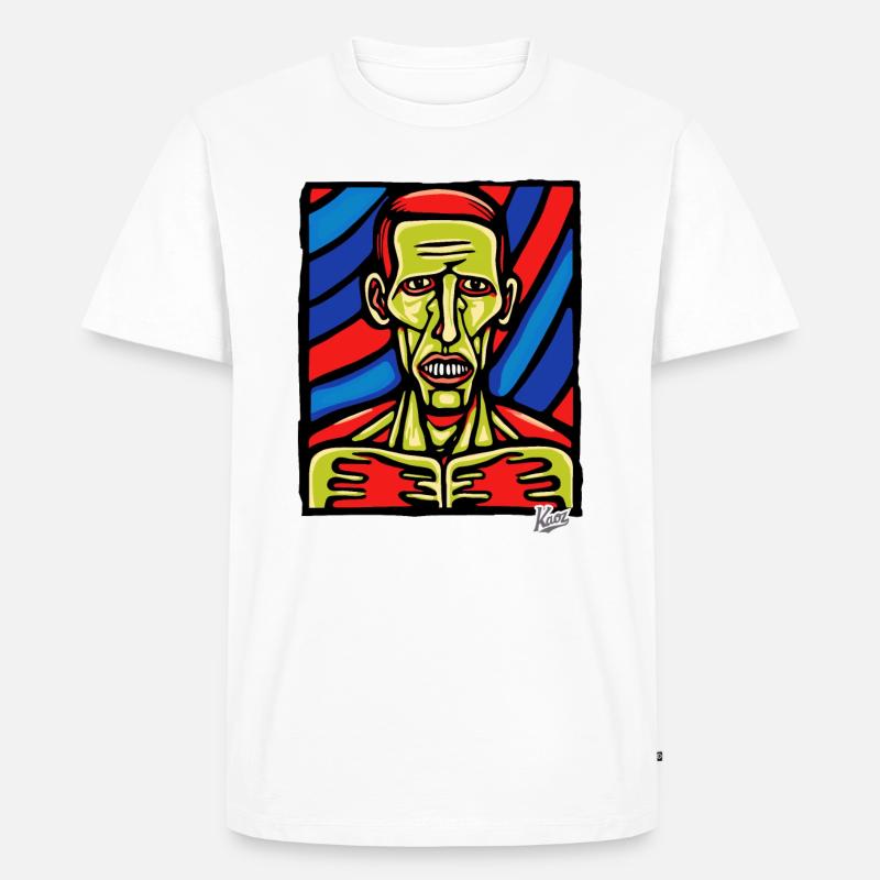 Abstrakte Kunst eines Zombie - Männer Premium Bio T-Shirt - Weiß