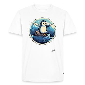 Mignon petit pingouin sur une banquise - T-shirt Premium bio Homme - blanc - Devant - Nico (187cm)