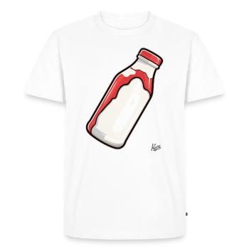 Bouteille de lait laitier - T-shirt Premium bio Homme - blanc - Devant - Nico (187cm)