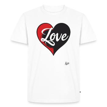 Heart and love - Men's Premium Organic T-Shirt - white - Front - Nico (187cm)